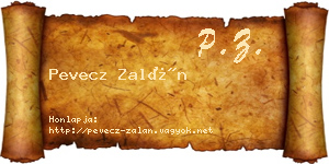 Pevecz Zalán névjegykártya