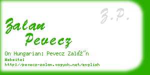 zalan pevecz business card